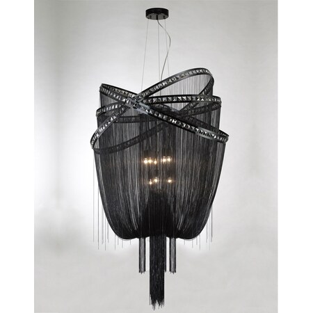 Avenue Lighting Wilshire Blvd. Collection Black Steel Chain Foyear Hanging Fixture HF1610-BLK